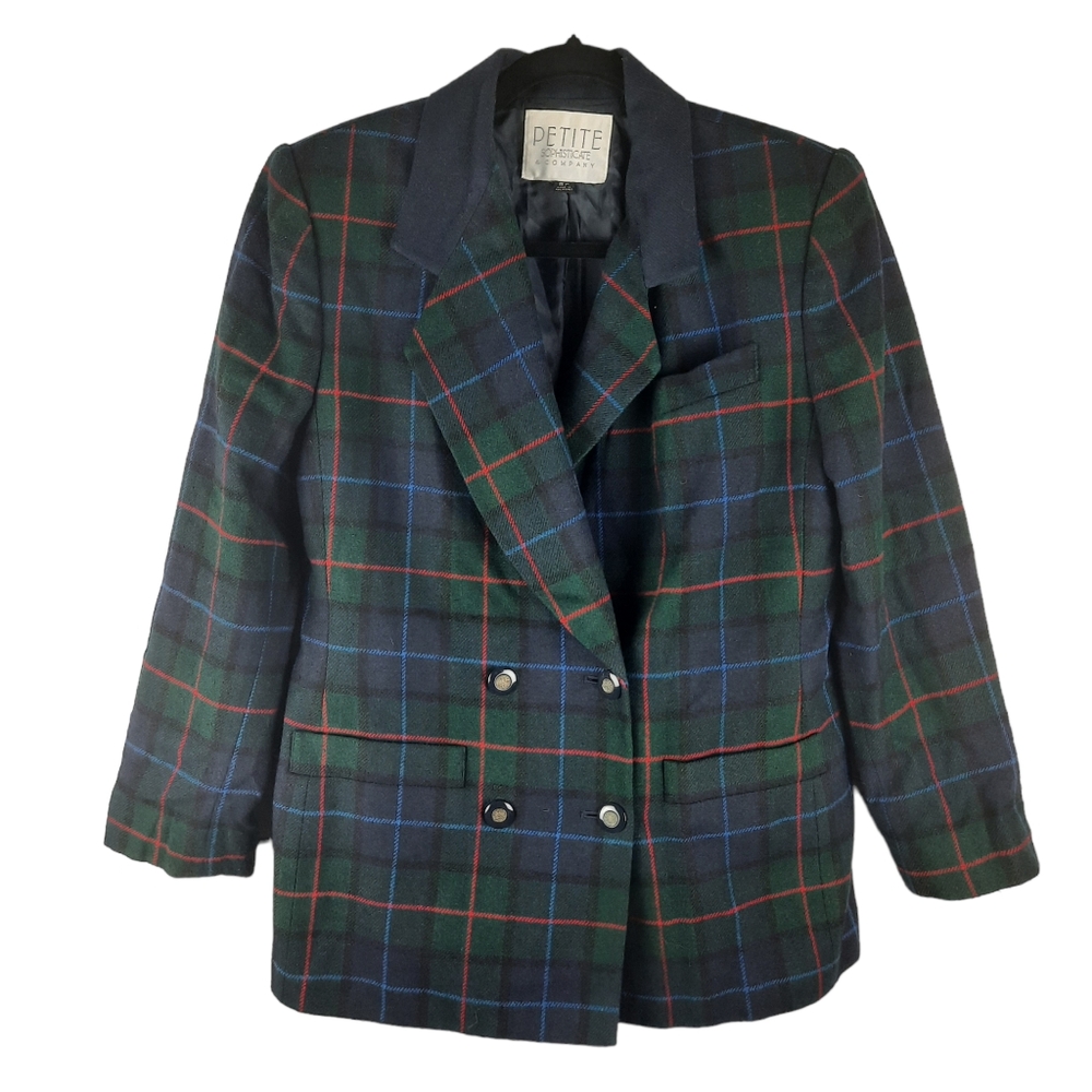 Vintage Sophisticate & Company Plaid Wool Blazer Jacket - Picture 3 of 14